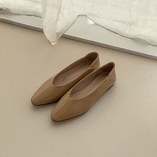 Pointy Polished Pleather Flats