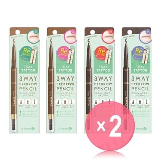 K-Palette - 1 Day Tattoo 3 Way Eyebrow Pencil 2pcs Bundle Set