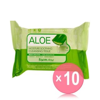 Farmstay - Aloe Moisture Soothing Cleansing Tissue 10pcs Bundle Set 30 sheets x 10 pcs