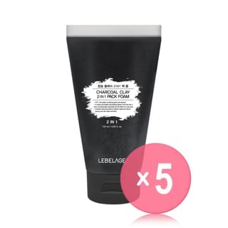 LEBELAGE - Clay 2 In 1 Pack Foam - 4 Types 5pcs Bundle Set Charcoal x 5 pcs