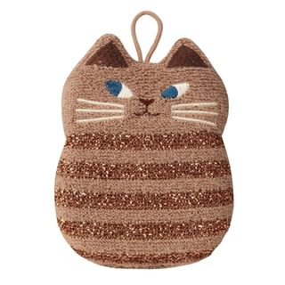 New Year Sparkle Cleaning Sponge Brown Cat 1 pc