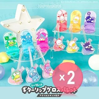 SHOBIDO - Sanrio Characters Happy Danby Secret Guitar Lip Gloss Palette & Acrylic Stand 2pcs Bundle Set 1 pc - Random Style x 2 pcs
