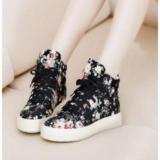 Freesia Floral High Top Platform Sneakers freesia kopen in de aanbieding
