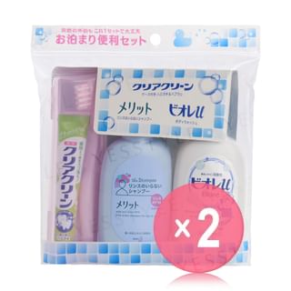 Kao - Clear Clean Travel Oral & Bath Care Set 2pcs Bundle Set 4 pcs x 2 pcs