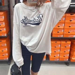 Letter Print Loose-Fit T-Shirt