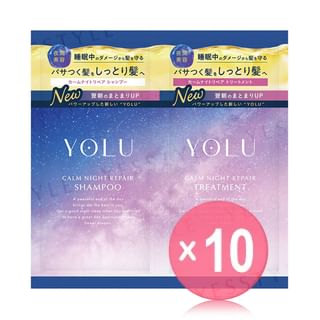 YOLU - Calm Night Repair Shampoo & Treatment Renewal Trial Set 10pcs Bundle Set 10g+10ml x 10 pcs