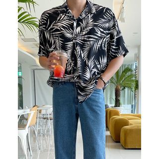 Notch-Collar Foliage Shirt